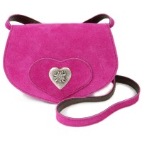 Vorschau: Wildledertasche in Herzform klein pink