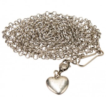 Curb chain in silver 150cm