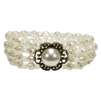 Bracelet en perles Ellie blanc crème