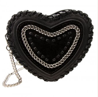 Herzförmige Trachtentasche schwarz