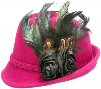 Vilten hoed rozelie roze