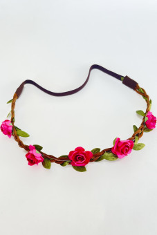 filigranes Haarband mit kleinen pinken Blüten