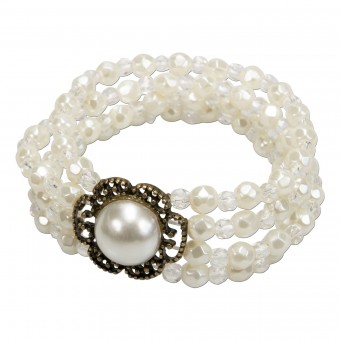 Bracelet en perles Ellie blanc crème