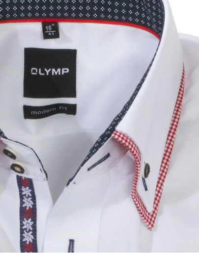 Vorschau: Olymp Hemd Trachtenhemd weiss Kariert