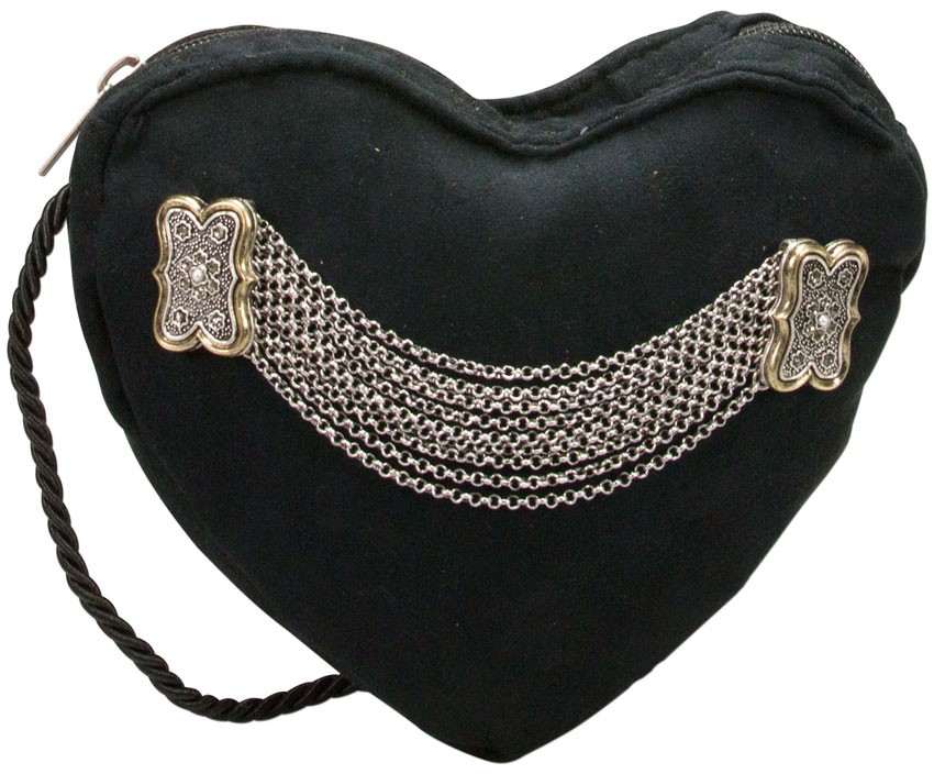 Herztasche schwarz Trachtentasche