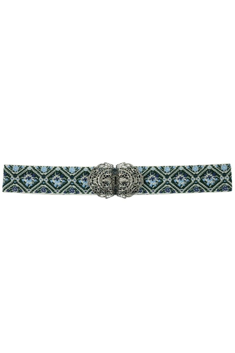 Traditional belt Ewa blue silver