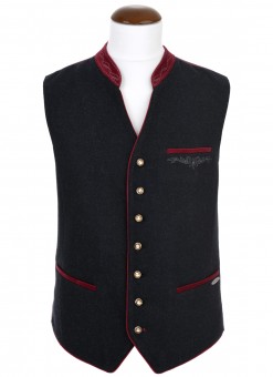 Traditional Vest Achim anthracite-red