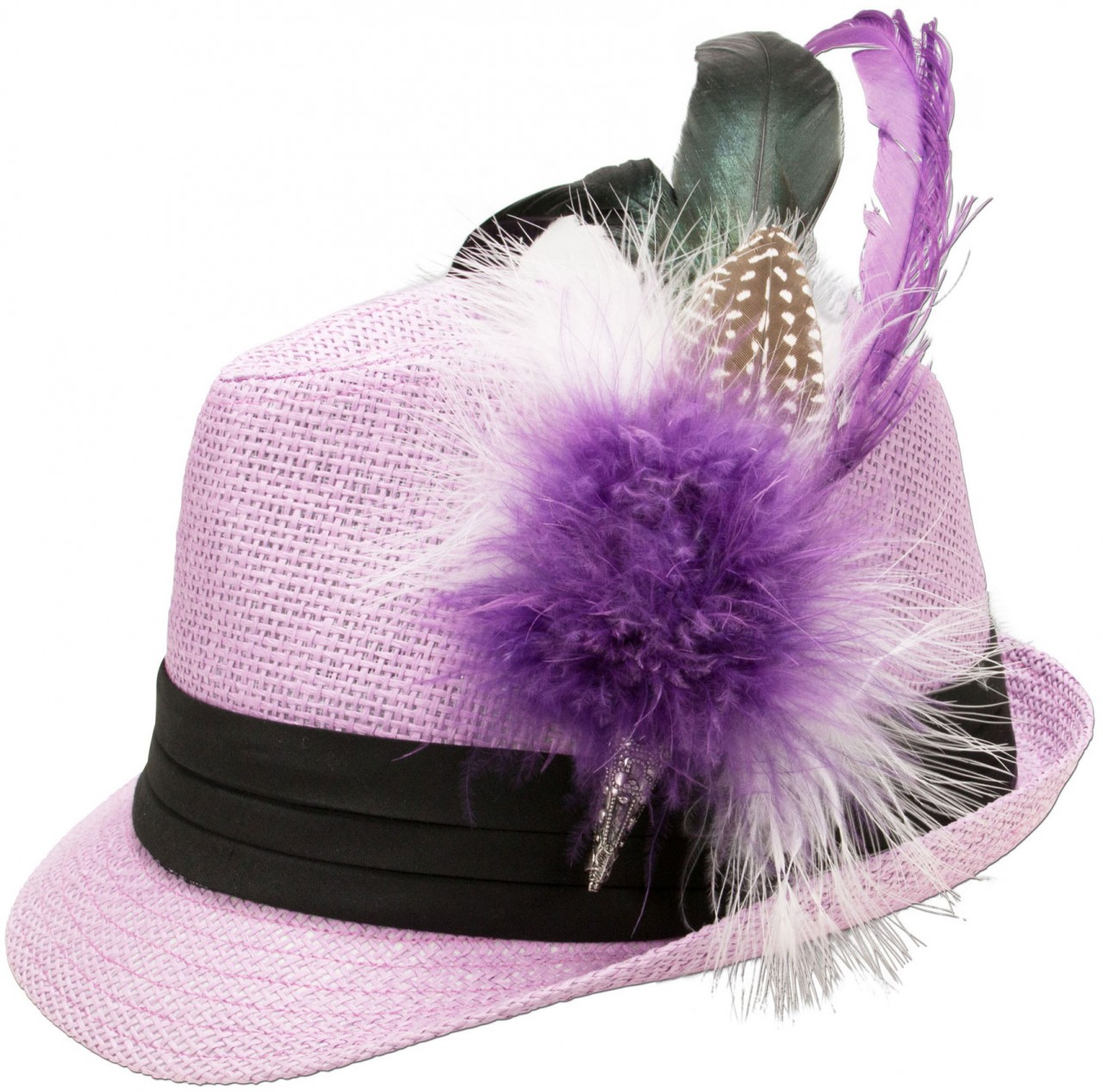 Tradycyjny liliowy słomkowy kapelusz