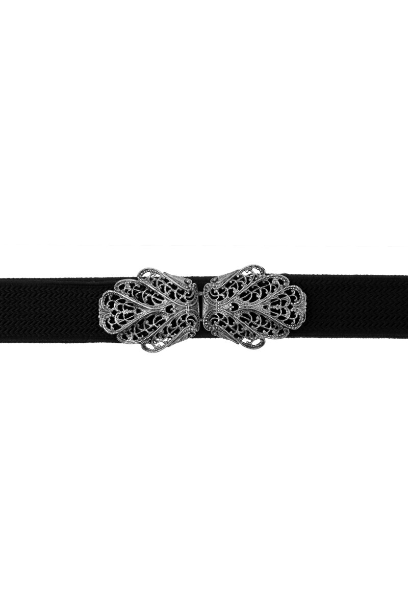 Preview: Traditional belt Malin black silver