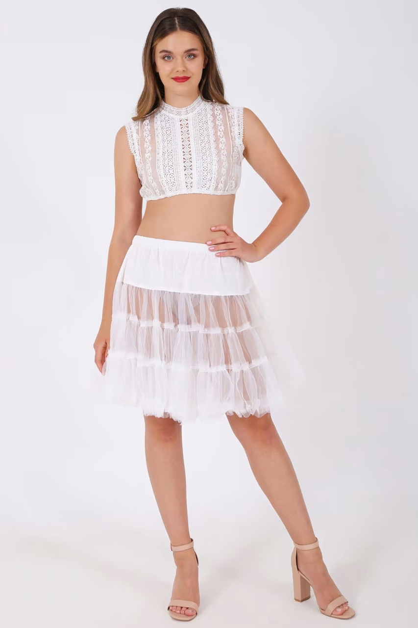 Voorvertoning: Petticoat in witte 50cm
