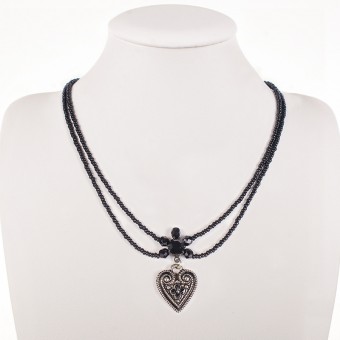 Pearl Necklace two-rowed black