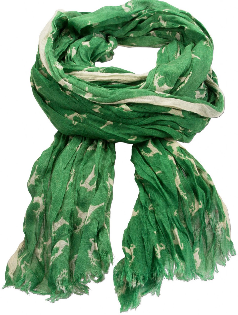 Traditionele sjaal springende herten groen