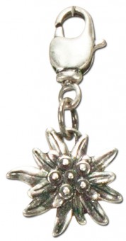 Kostuumhanger mini edelweiss antiek zilver