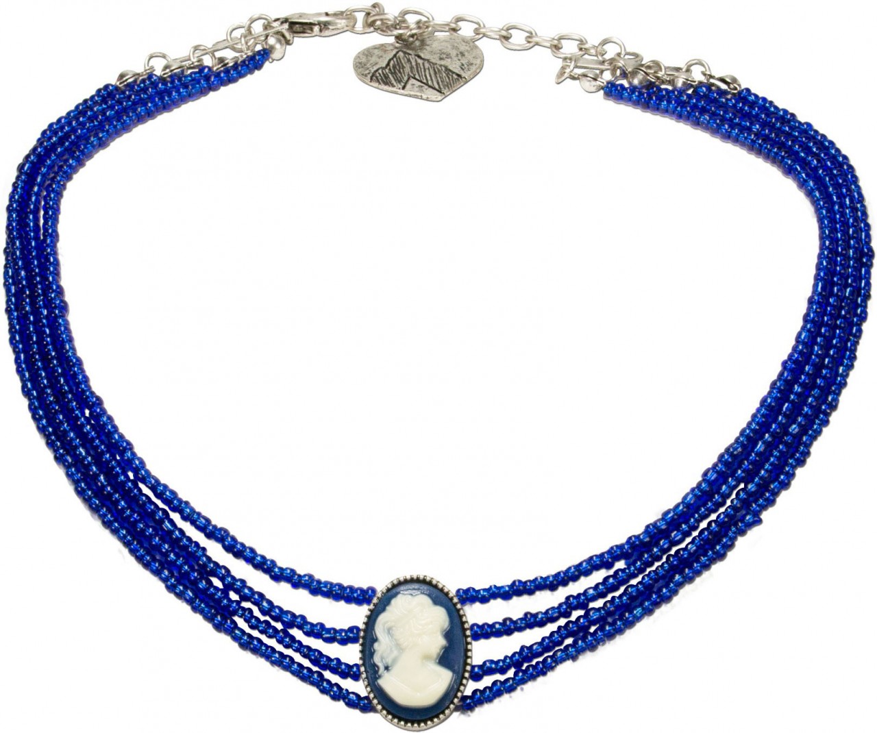 Perlenkropfkette Sissi blau