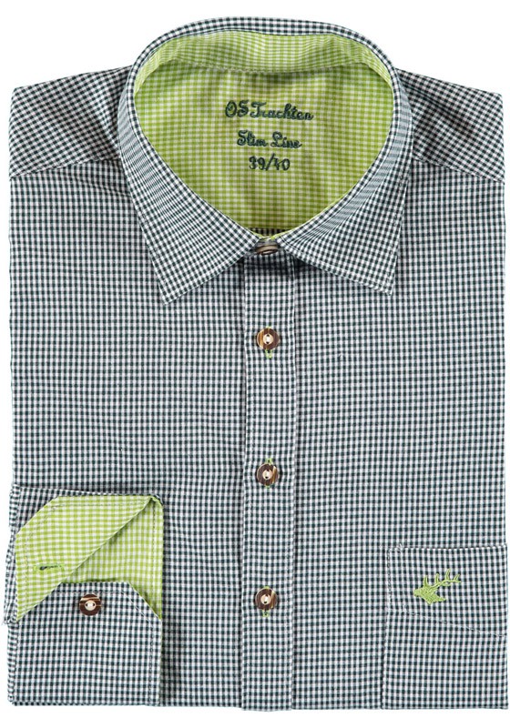 Męska koszula Wiggerl jodła zielono-jasnozielona