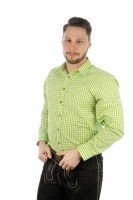 Vorschau: Trachtenhemd Bertl hellgrün-kariert langarm